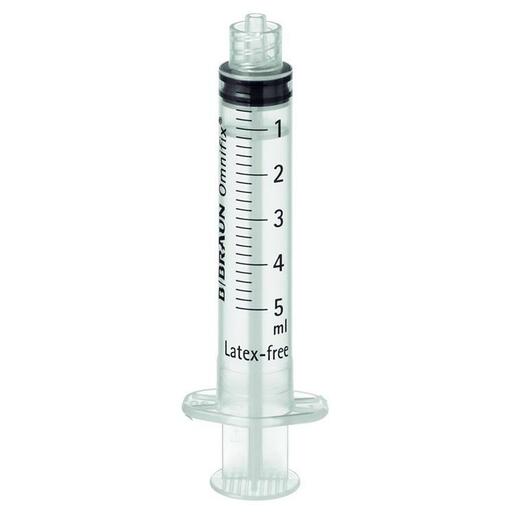 B.Braun Omnifix Solo injectiespuit 3-delig Luer-Lock 5 ml – steriele latexvrije wegwerpspuit met transparante cilinder en veilige schroefverbinding