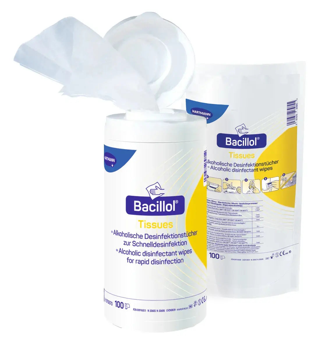 Bacillol Tissues AF navulling 100 stuks alcoholische desinfectiedoekjes refill verpakking