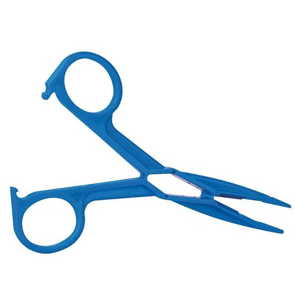 Blauwe universele wegwerpklem van polypropyleen 12 cm voor medisch gebruik met vergrendeling
