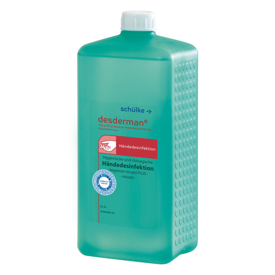 Desderman® handdesinfectie 1000 ml Eurofles – huidvriendelijk desinfectiemiddel voor professioneel gebruik