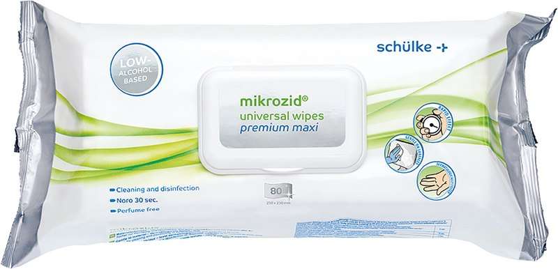 Mikrozid Universal Premium Maxi desinfectiedoekjes 80 stuks – extra groot formaat voor professioneel gebruik