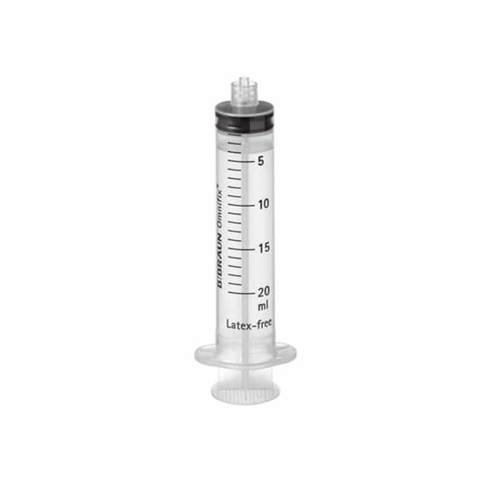 B.Braun Omnifix Solo injectiespuit 3-delig Luer-Lock 20 ml – steriele latexvrije wegwerpspuit met transparante cilinder en veilige schroefverbinding