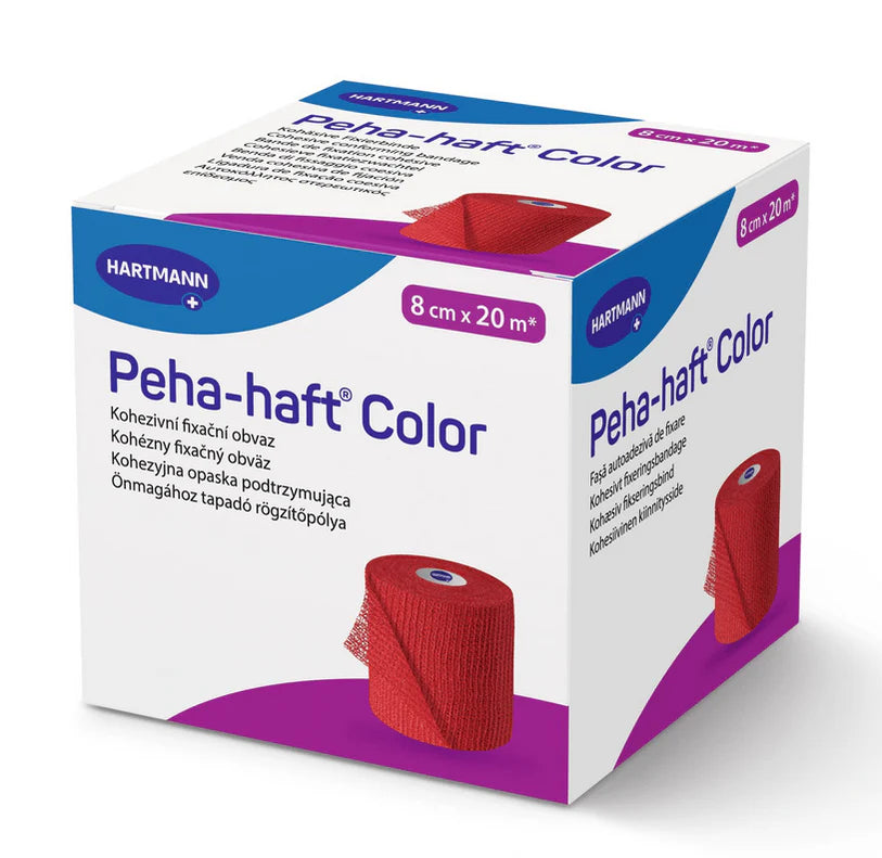 Peha-haft fixatiezwachtel rood 20 meter in 8 cm