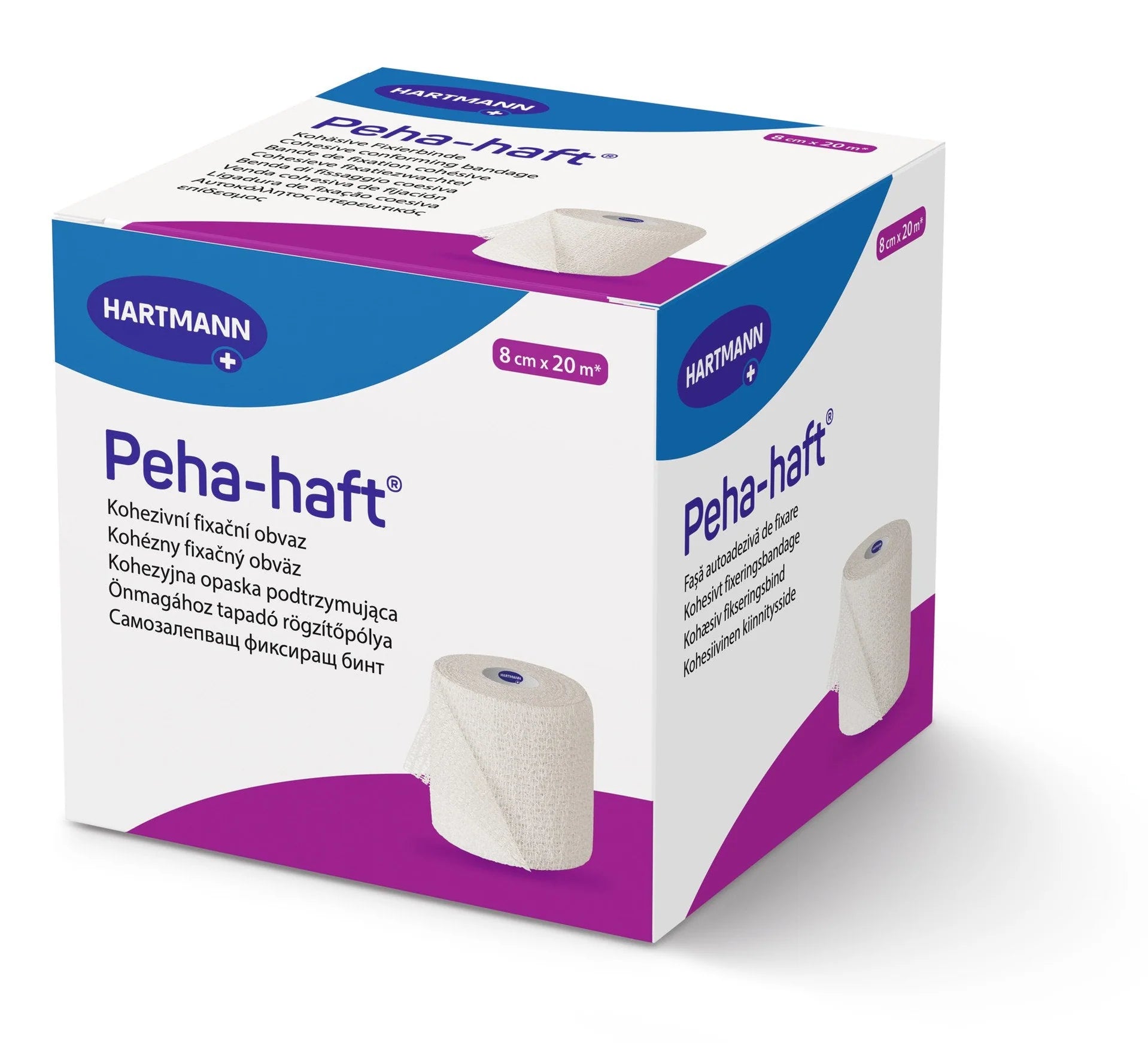 Peha-haft fixatiezwachtel wit 20 meter in 8 cm