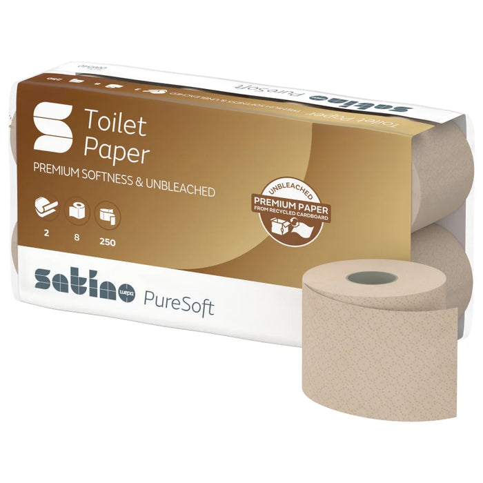 Satino PureSoft toiletpapier – 3-laags, ongebleekt en 100% gerecycled hygiënepapier