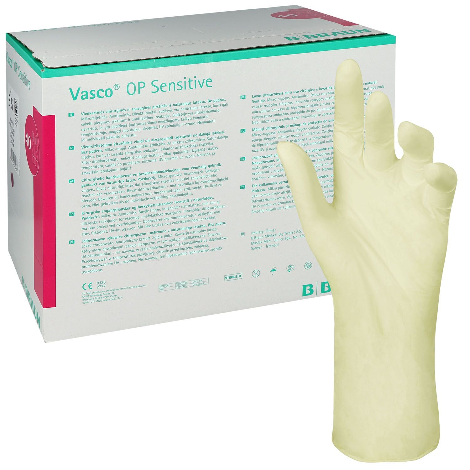 B. Braun Vasco OP Sensitive poedervrije chirurgische handschoenen