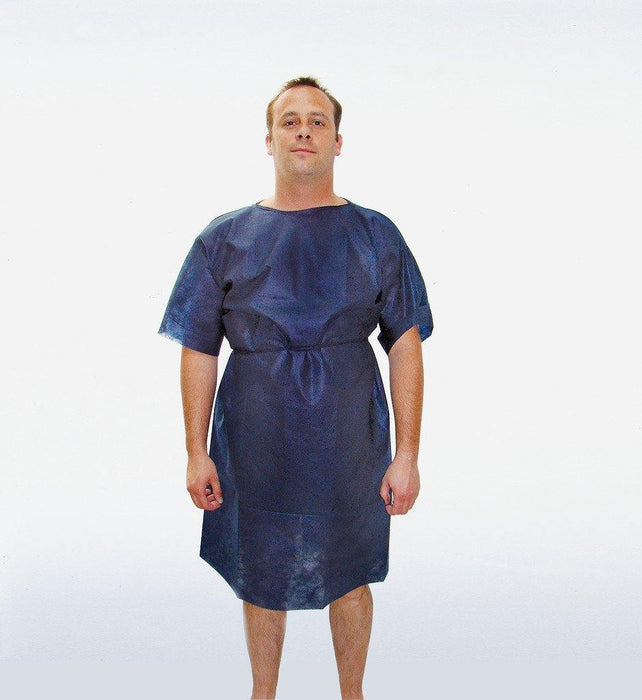 Foliodress Patient Shirt – medisch patientenshirt met open rug, korte mouwen en strikbandjes, 110 × 140 cm, verpakking 10 stuks.