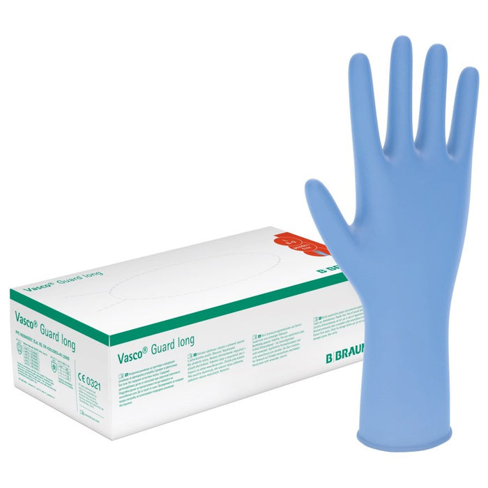 B.Braun Vasco® Guard Long – Nitril Handschoenen Blauw (Extra Lang)