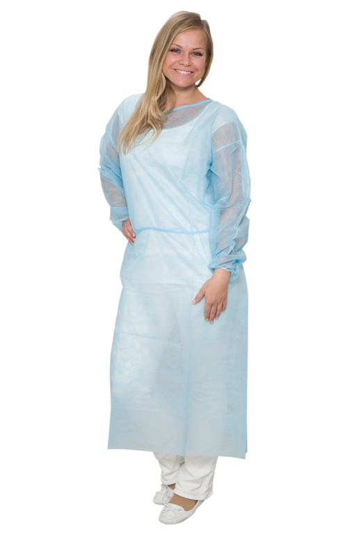 Blauw Non-Woven Isolatieschort PP - Deels met PE coating - 10 stuks