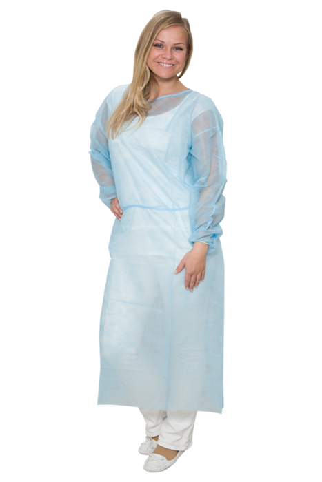 Blauw Non-Woven Isolatieschort PP - Deels met PE coating - 10 stuks