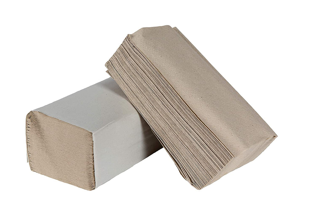 Z-gevouwen handdoekjes 1-laags grijs gerecycled papier. Hygiënisch, duurzaam en efficiënt. Doos á 5000 stuks, ideaal voor grootverbruik.