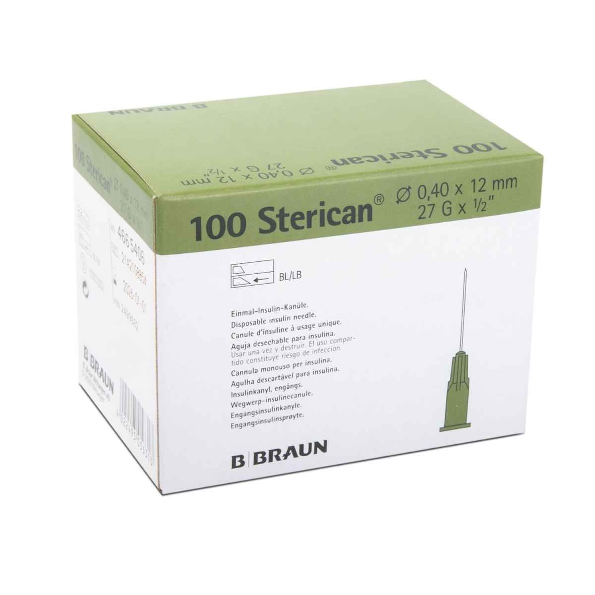 B. Braun Sterican® insulinenaalden 100 stuks – fijne siliconencoating voor pijnloze subcutane insuline-injecties, ISO 7864 gecertificeerd