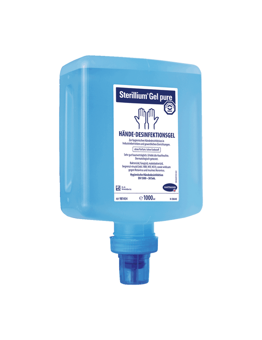 Sterillium® Gel pure CleanSafe 1 liter navulfles met pomp – propanol handdesinfectie, parfumvrij en huidvriendelijk