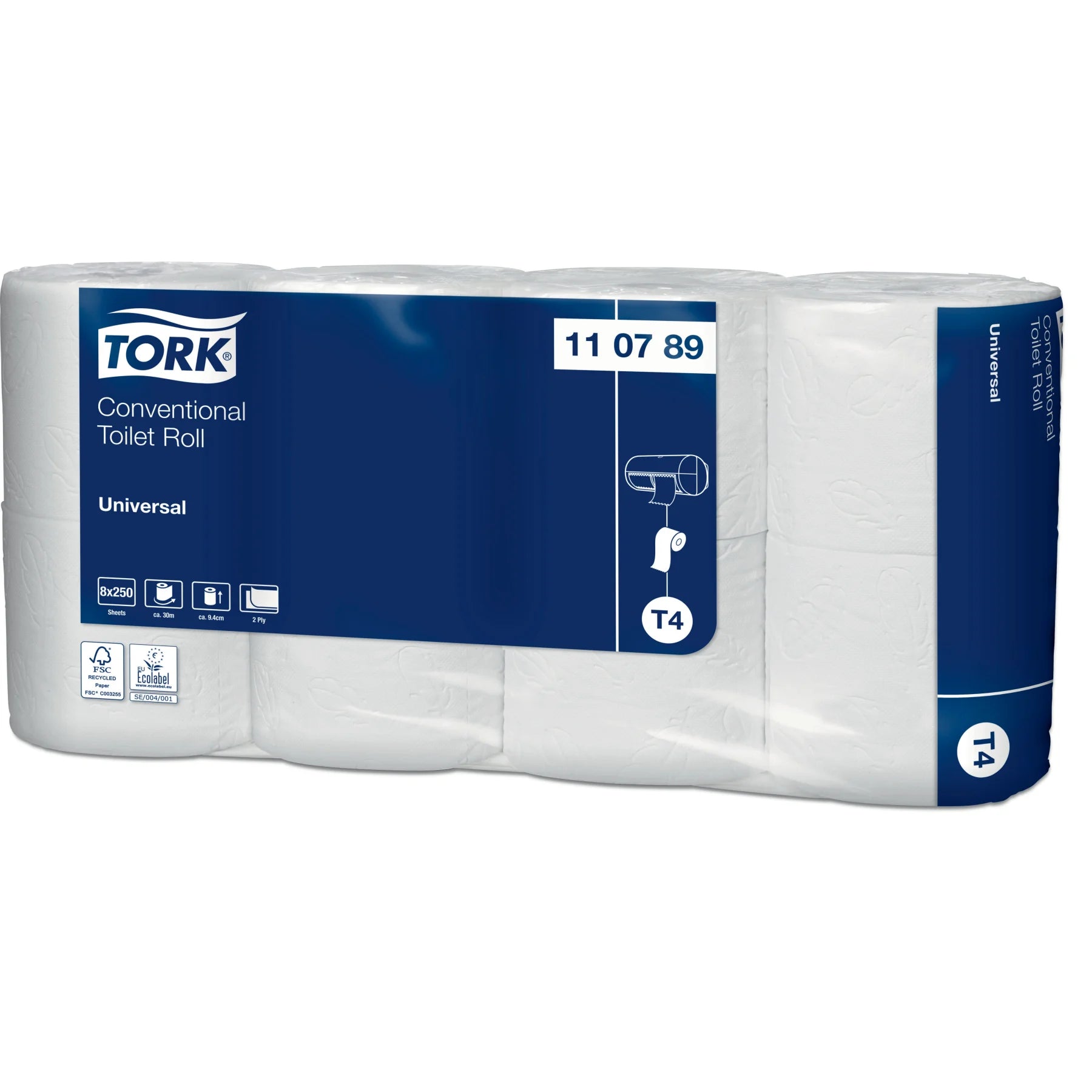 Tork Toiletpapier T4 110789, 2-laags, FSC-gecertificeerd, zacht en snel oplosbaar