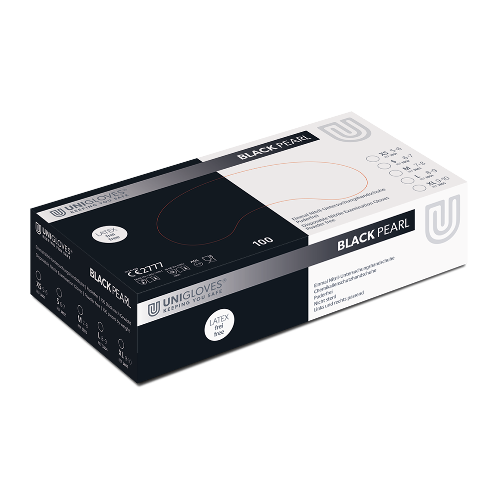 Black Pearl - Zwarte Nitril Handschoenen – 100 stuks | Poedervrij & CAT III
