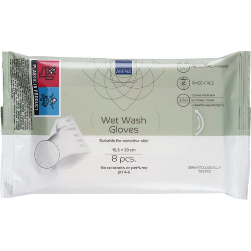 ABENA Vochtige Washandschoenen 23x15,5 cm – zachte, huidvriendelijke lichaamsreiniging zonder water