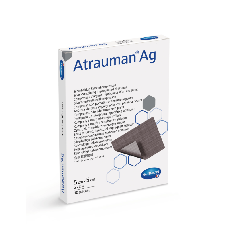 Hartmann Atrauman® Ag zalfkompres 5 × 5 cm steriel en zilverhoudend