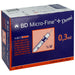 BD Micro-Fine™ insulinespuit 0,3 ml U100 met vaste naald 0,30 x 8 mm – steriel en latexvrij, 100 stuks