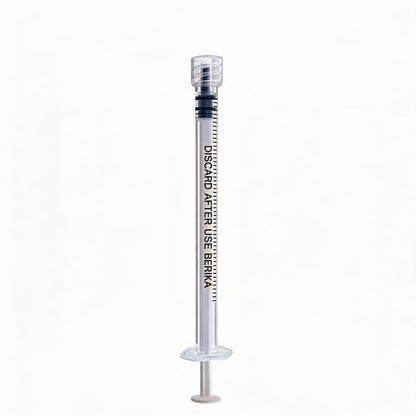 Berika 1ml injectiespuit low dead space transparante cilinder
