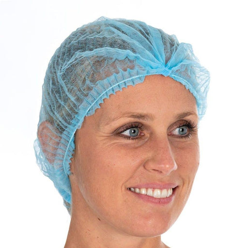 Blauwe Clip Cap haarnetten van non-woven PP, CE-gecertificeerd, comfortabele pasvorm, verpakking 100 stuks