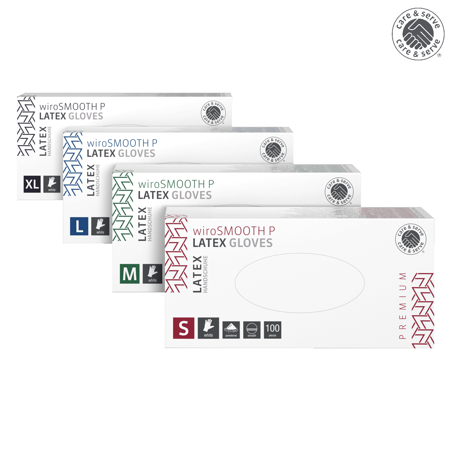 wiroSMOOTH witte latex handschoenen gepoederd voor de zorg en medische toepassingen