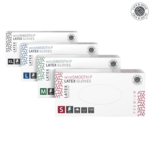 wiroSMOOTH witte latex handschoenen gepoederd voor de zorg en medische toepassingen