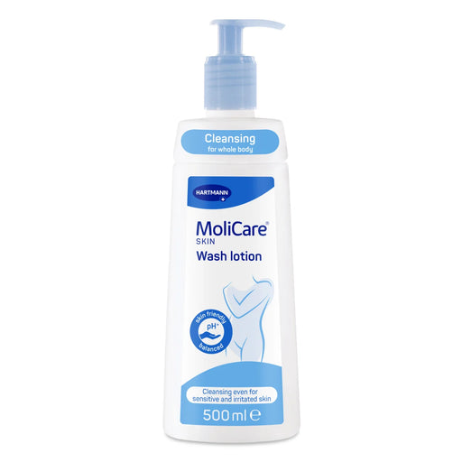 MoliCare® Skin Clean Waslotion – 500 ml fles, pH-neutraal, met panthenol en amandelolie, geschikt voor oudere en gevoelige huid