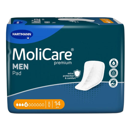 MoliCare® MEN Pad 4 druppels – anatomisch gevormde inlegger voor mannen met matig urineverlies, huidvriendelijk en geurabsorberend