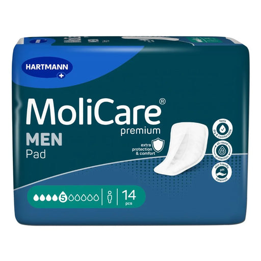 MoliCare® MEN Pad 5 druppels – sterk absorberende inlegger voor mannen met matig tot zwaar urineverlies en langdurige bescherming