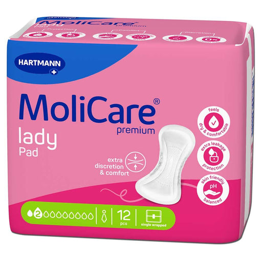 MoliCare Premium Lady Pad 2 druppels – discreet incontinentieverband voor vrouwen bij lichte blaaszwakte