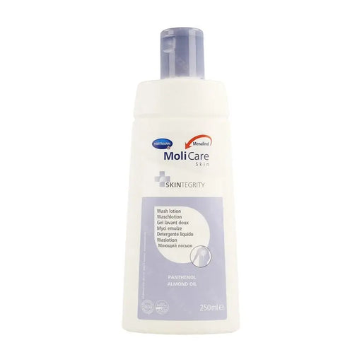 MoliCare® Skin Clean Waslotion – 250 ml fles met panthenol en amandelolie, geschikt voor gevoelige en oudere huid