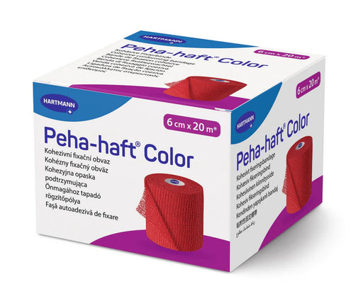 Peha-haft fixatiezwachtel rood 20 meter in 6 cm