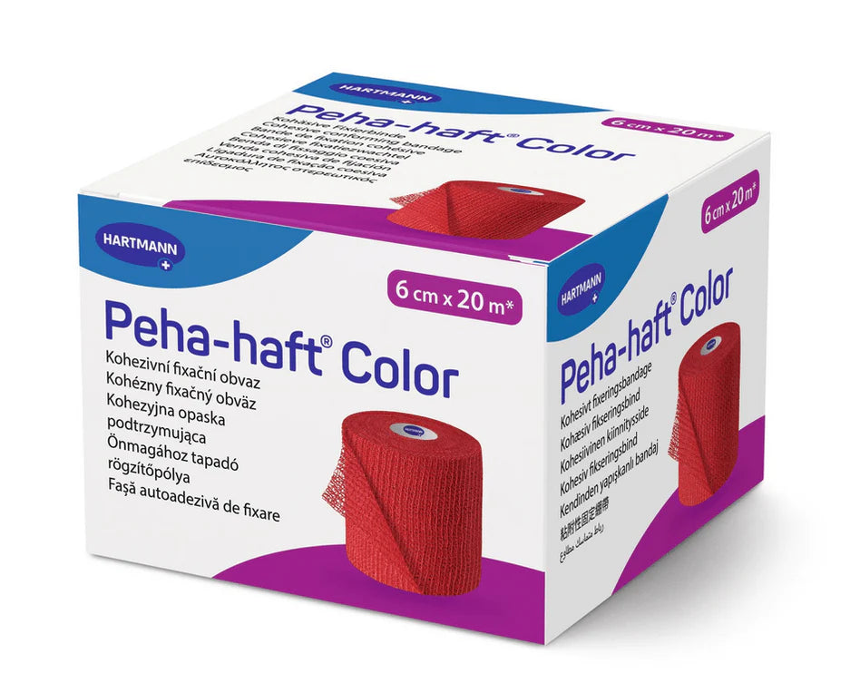 Peha-haft fixatiezwachtel rood 20 meter in 6 cm