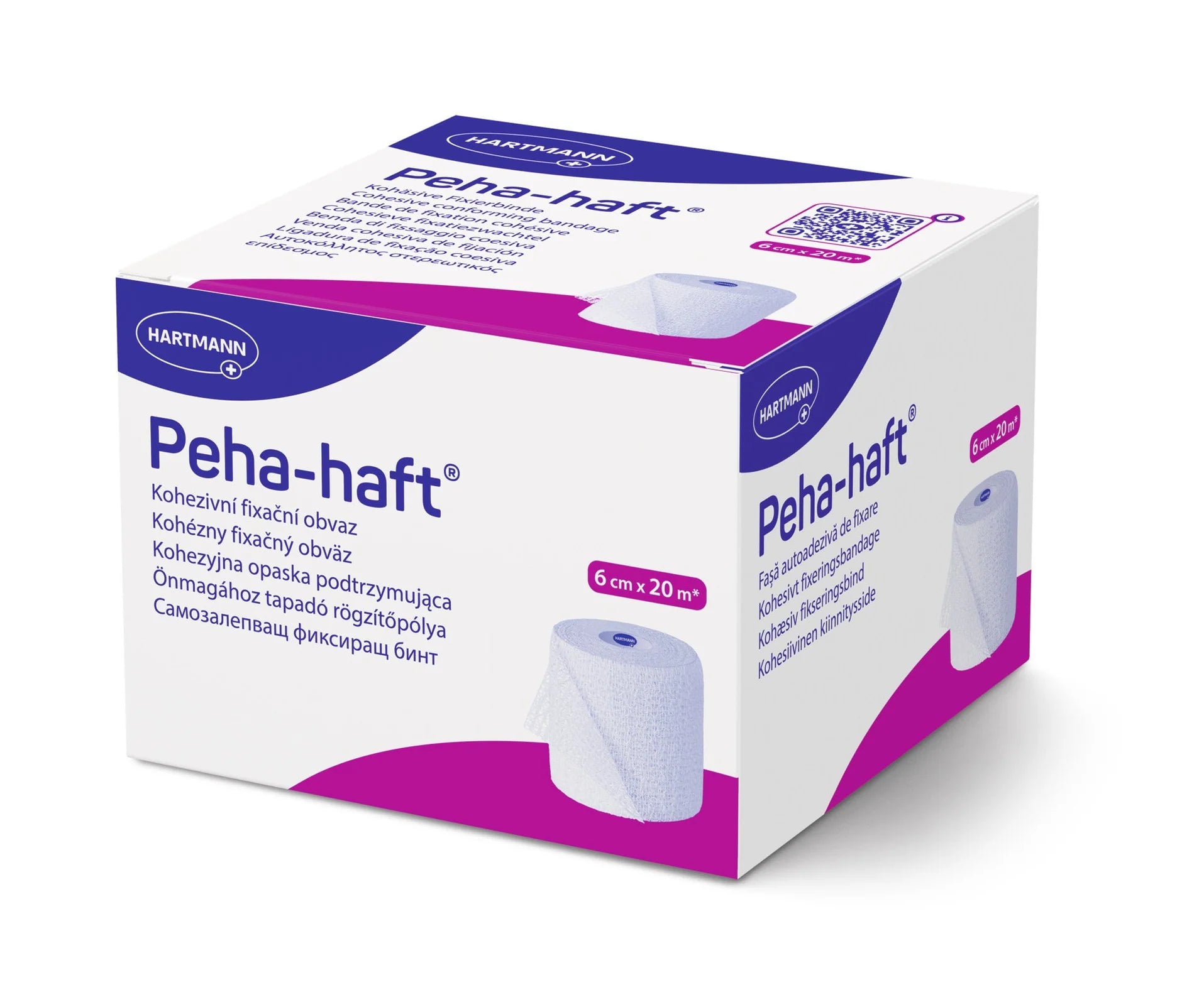 Peha-haft fixatiezwachtel wit 20 meter in 6 cm