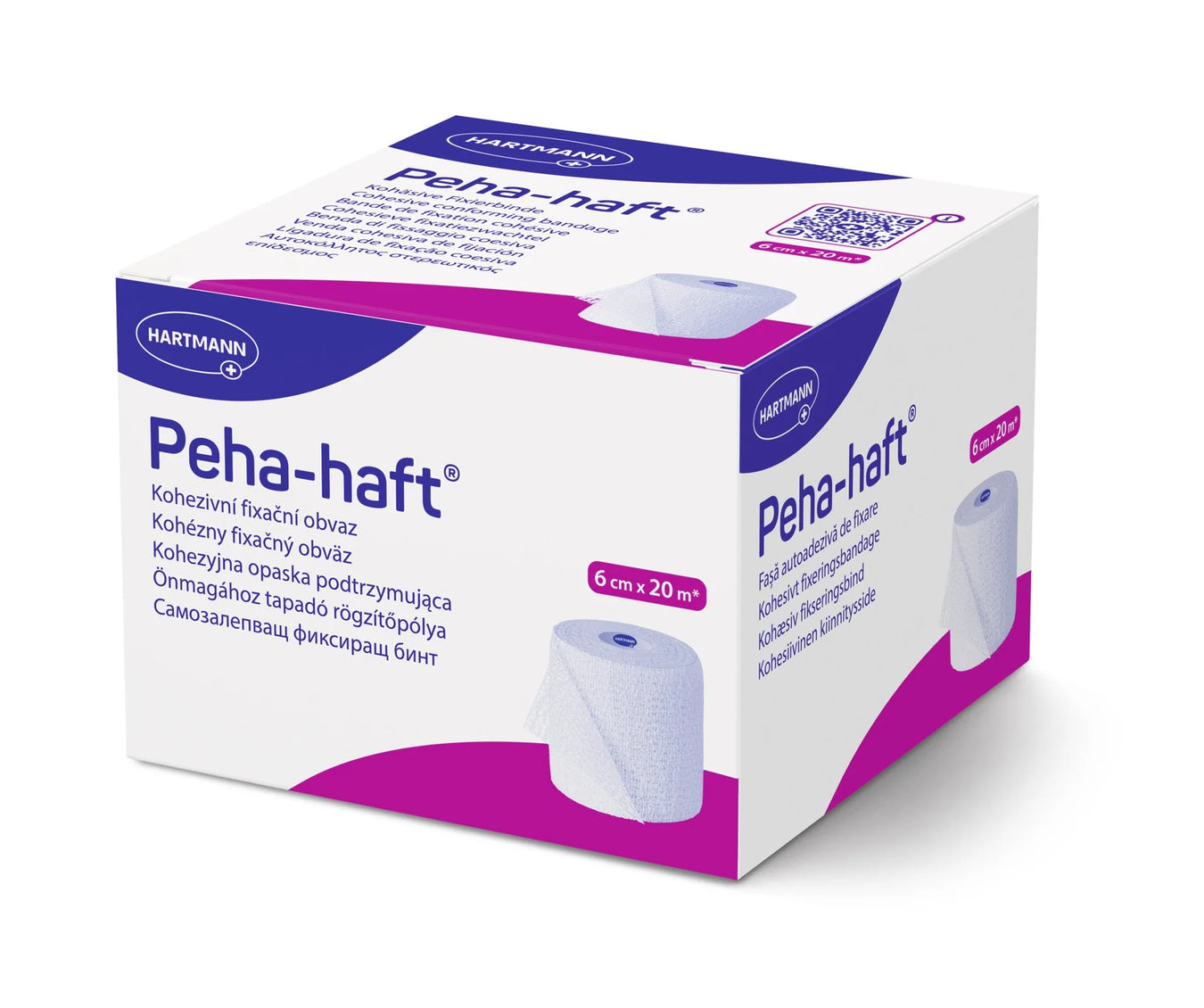 Peha-haft fixatiezwachtel wit 20 meter in 6 cm