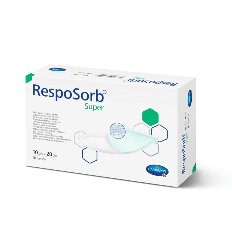 RespoSorb® Super verband 10x20 cm van Hartmann –  steriel absorberend wondverband voor wonden met veel exsudaat