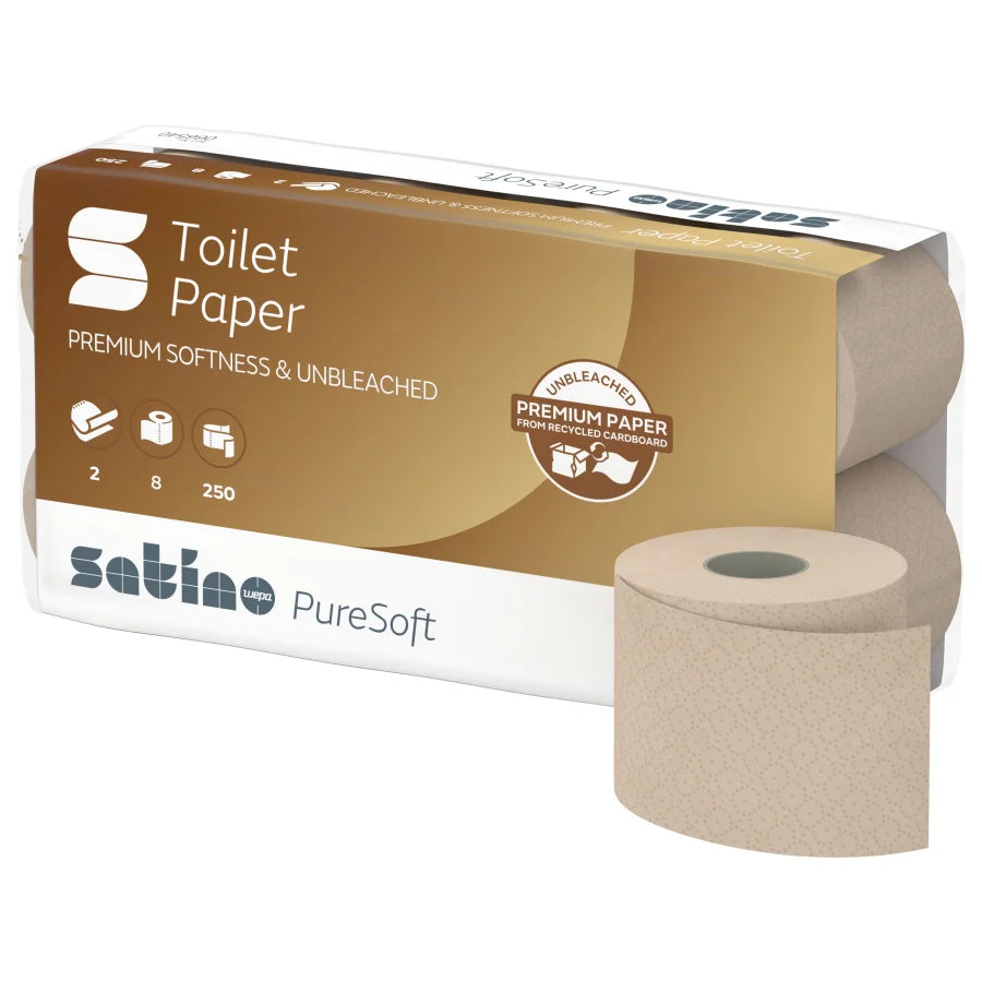 Satino PureSoft toiletpapier – 3-laags, ongebleekt en 100% gerecycled hygiënepapier