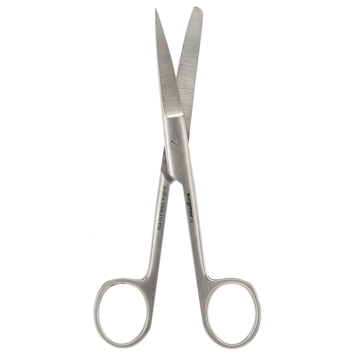 Surgimax chirurgische schaar gebogen spits stomp 14,5 cm RVS ergonomische handgreep