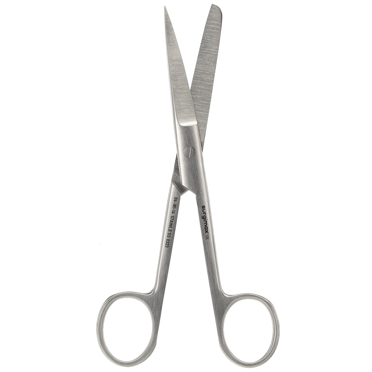 Surgimax chirurgische schaar recht spits stomp 14,5 cm RVS ergonomische handgreep