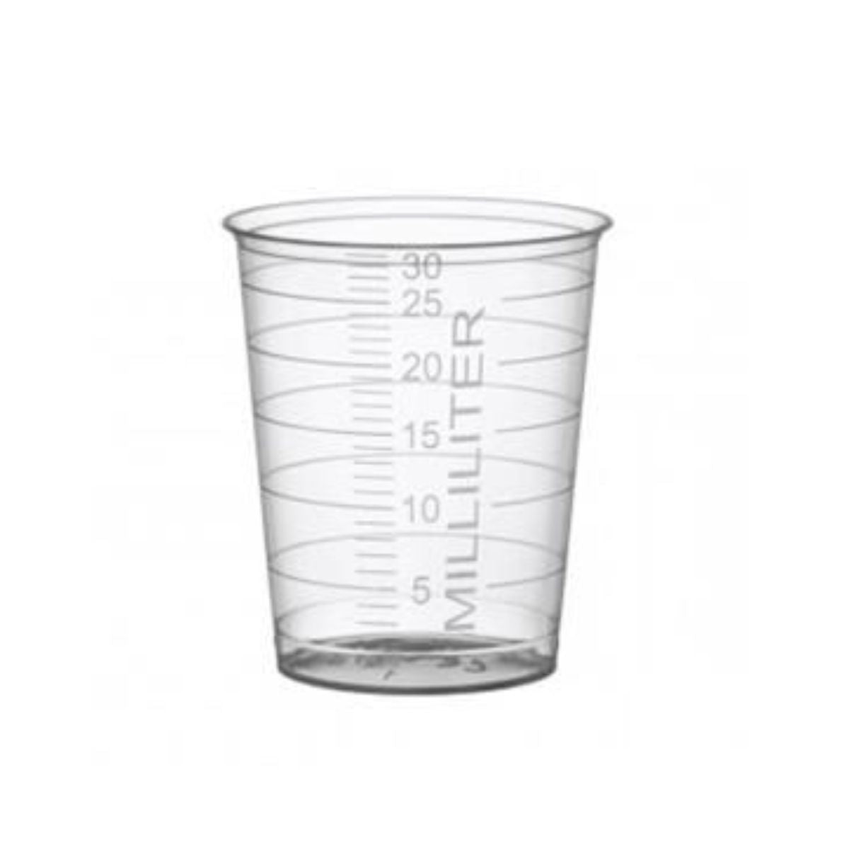Transparante medicijnbekers 30 ml van kunststof, verpakking 80 stuks