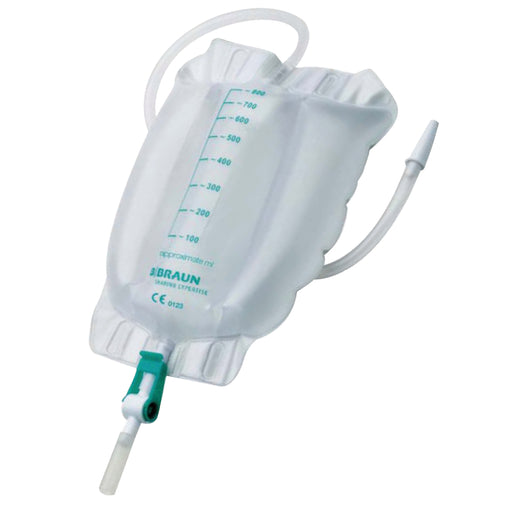 Urimed Tribag Plus urinebeenzak 800 ml met 3 opvangkamers, terugslagventiel en non-woven achterkant – comfortabele beenzak
