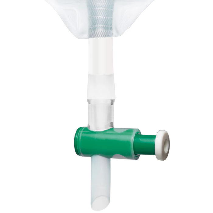 Uroflex TUR-bag 5000 gesloten urindrainage- en spoelsysteem met 5000 ml volume, microfilters, kruisventiel en knikstabiele slang.