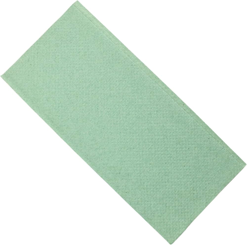 V-Fold papieren handdoekjes 1-laags van gerecycled papier, groen, 5000 stuks.