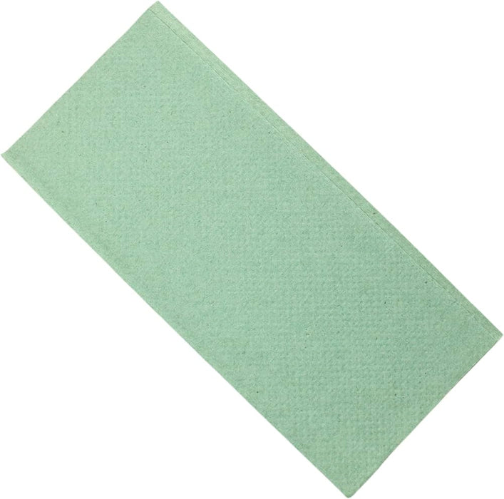 V-Fold papieren handdoekjes 1-laags van gerecycled papier, groen, 5000 stuks.