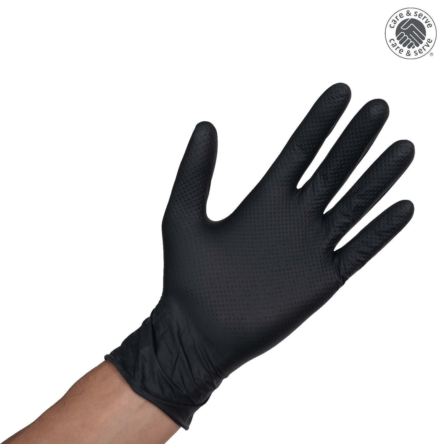 wiroSTRUCTUREGRIP PF zwarte nitril handschoenen poedervrij met visschub grip – extra sterk, latexvrij en geschikt voor medische en industriële toepassingen