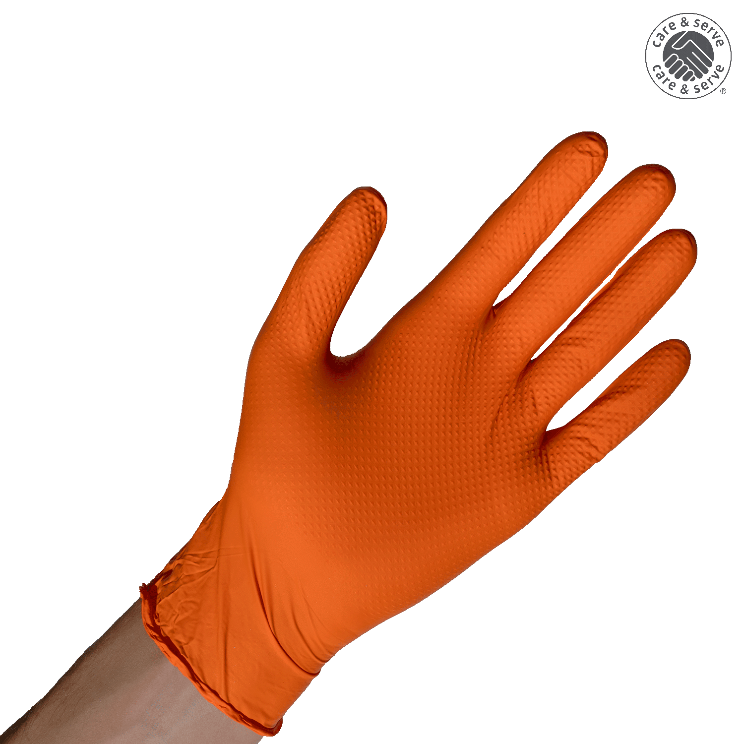 Oranje Nitril Handschoenen met Diamantstructuur - Extra Grip, 100 stuks