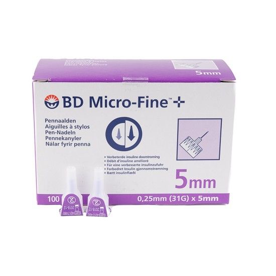 BD Micro-Fine Ultra™ 5 mm pennaald – Veilige insuline-injectie – 100 stuks