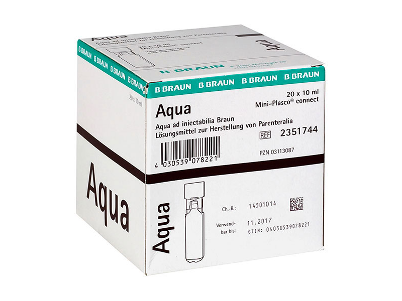 Mini-Plasco® steriel water voor injecties - 20 x 10 ml
