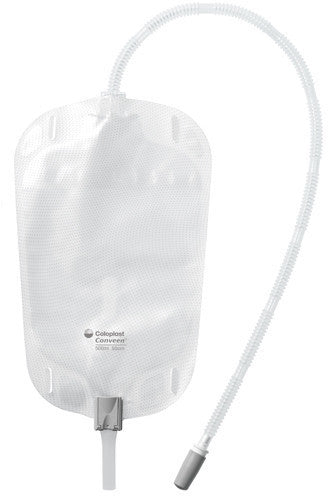 Coloplast Conveen urinebeenzak 750 ml met anti-knikslang, klikkraan en zachte achterkant – discreet en comfortabel voor dagelijks gebruik
