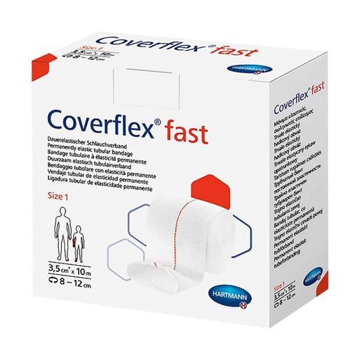 Coverflex Fast buisverband maat 1 rood voor kinderarm en kindervoet